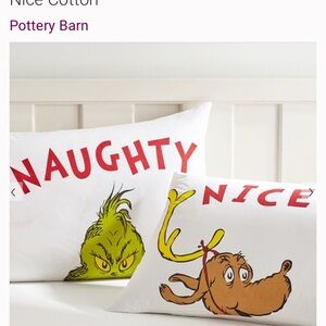 Pottery Barn Naughty and Nice Pillow Covers